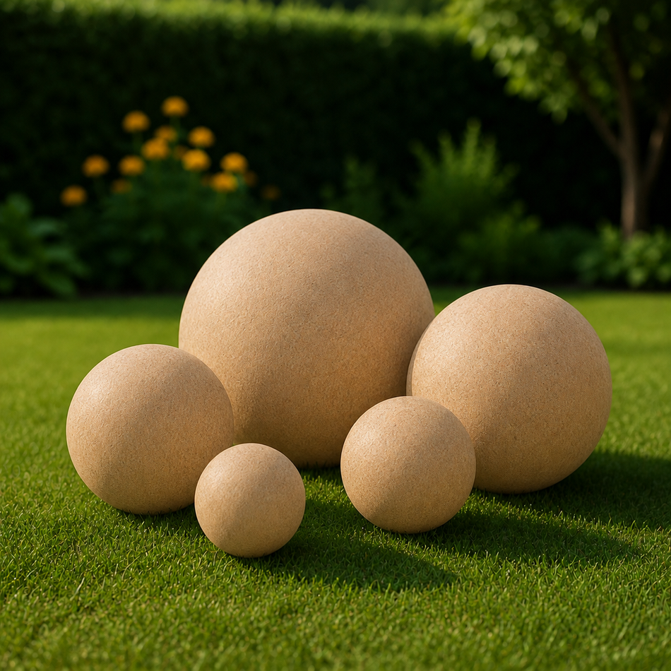 Kugelleuchte mit Erdspieß Ø20cm-50cm Sandstein-Matt | max. 20W IP65 E27 230V | Gartenbeleuchtung