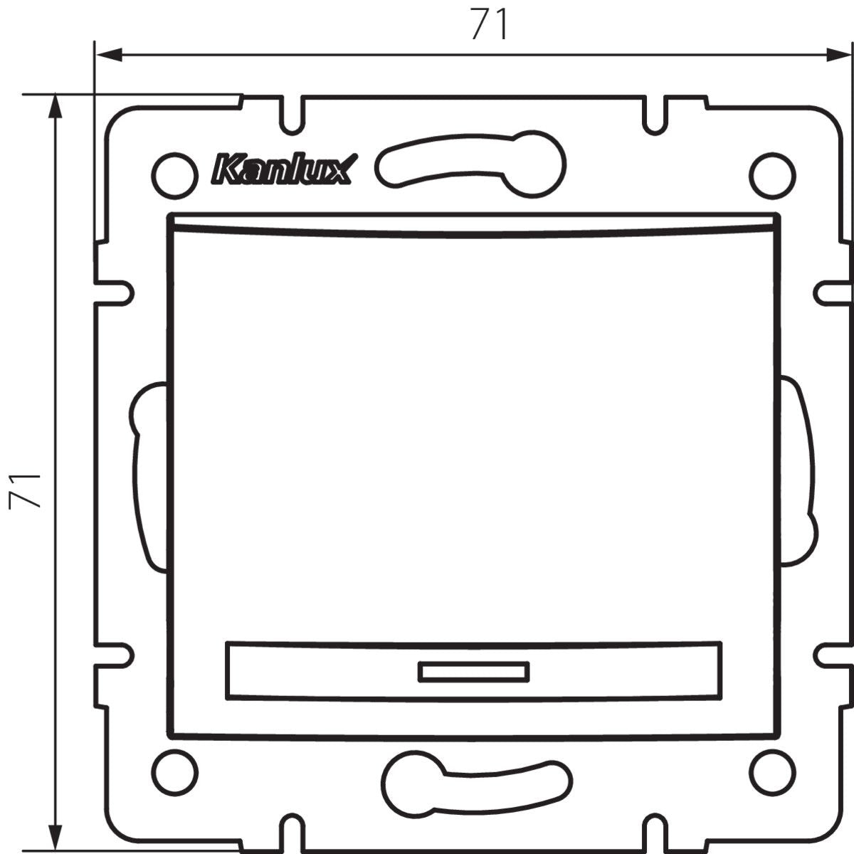 On/Off switch, 71mm x 71mm, IP20 / 250V