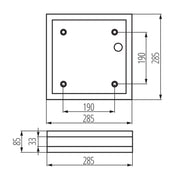 Wasserdichte Deckenleuchte  | Eckig | IP44 | E27 Fassung | 230V | Für Badezimmer & Außenbereich