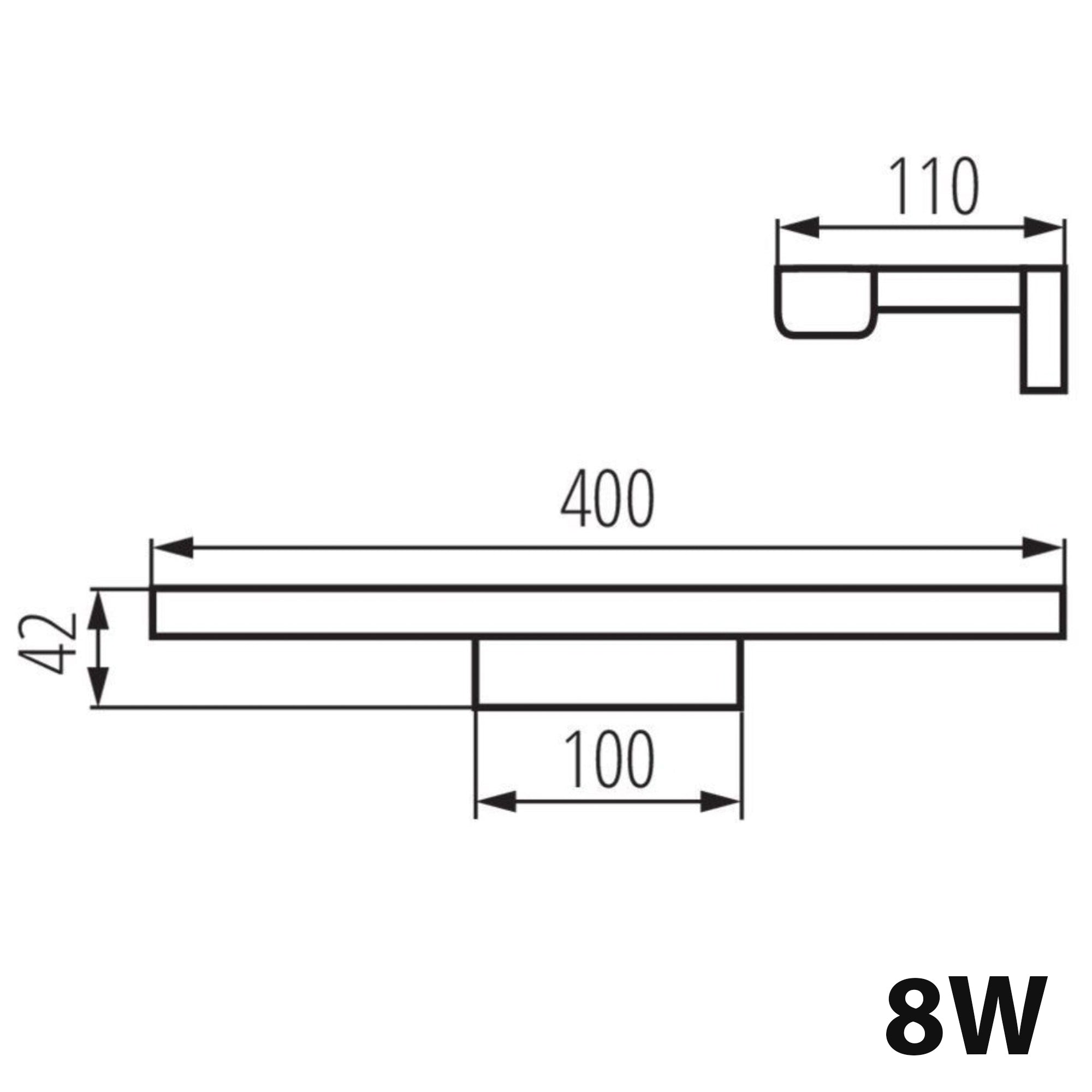 LED Spiegelwandleuchte ASTEN IP44 aus Aluminium Schwarz Neutralweiß 8W 12W 15W IP44 230V