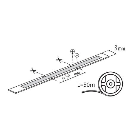 Kanlux LCOB 8W/m 24V COB LED-Streifen 50m IP00 90662