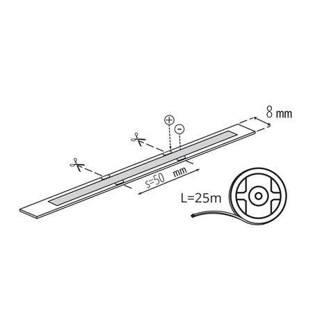 Kanlux LCOB 8W/m 24V COB LED-Streifen 25m IP00 90666