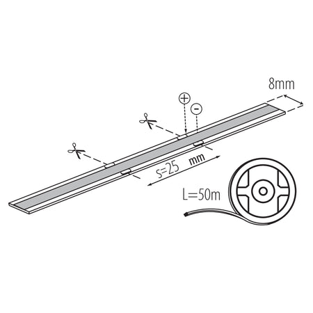 Kanlux LCOB 3W/m 12V COB LED-Streifen 2700K 90677
