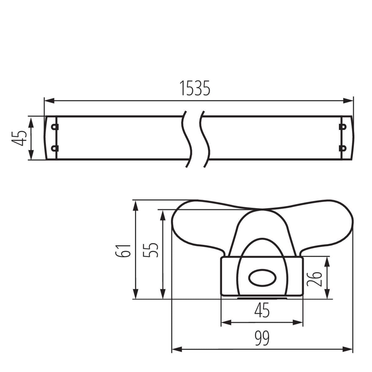 LED Unterbauleuchte, Deckenleuchte, Röhre 2x T8 / weiß / IP20 / G13 / 230V