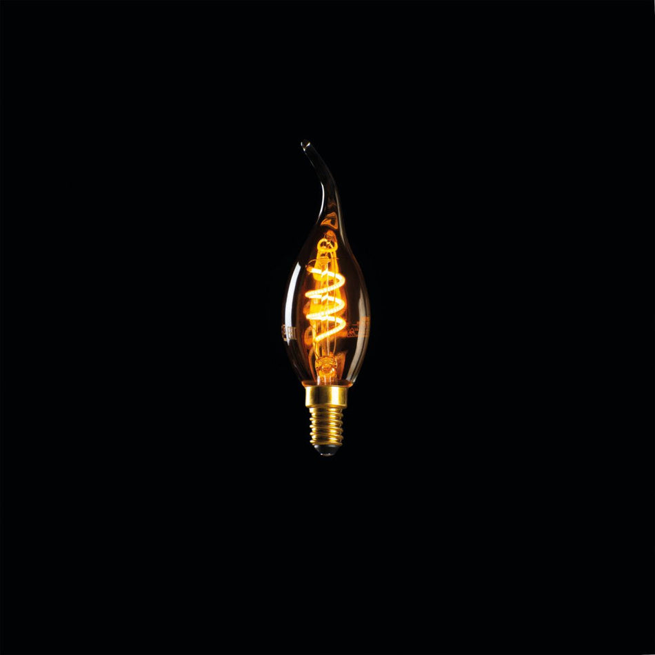 Ampoule LED ambre forme bougie blanc très chaud 2,5W E14 230V
