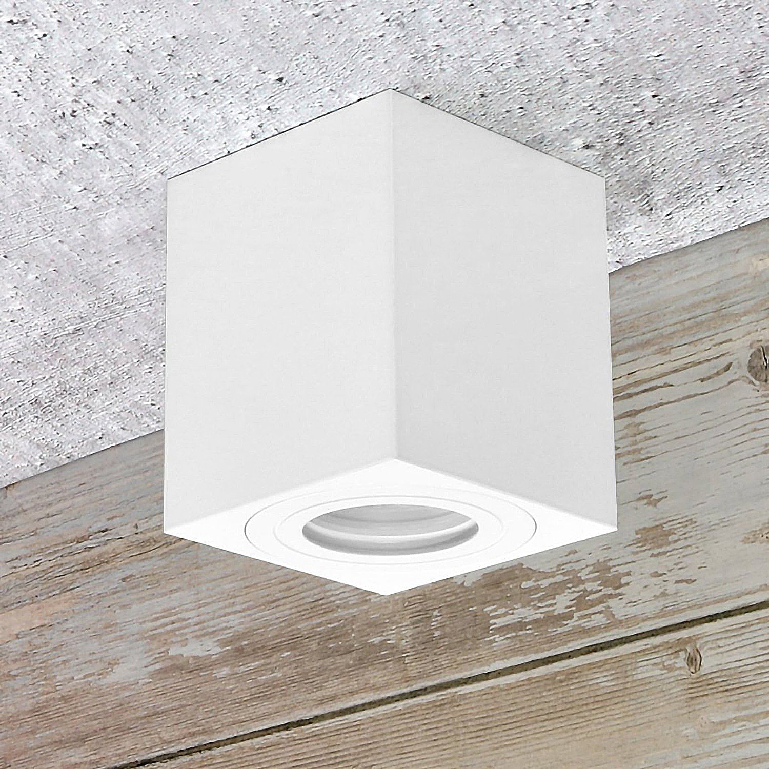 Aluminum surface mounted spotlight MILANO-Q IP44 Square White Silver Black 95mm X 80mm IP44 GU10 230V