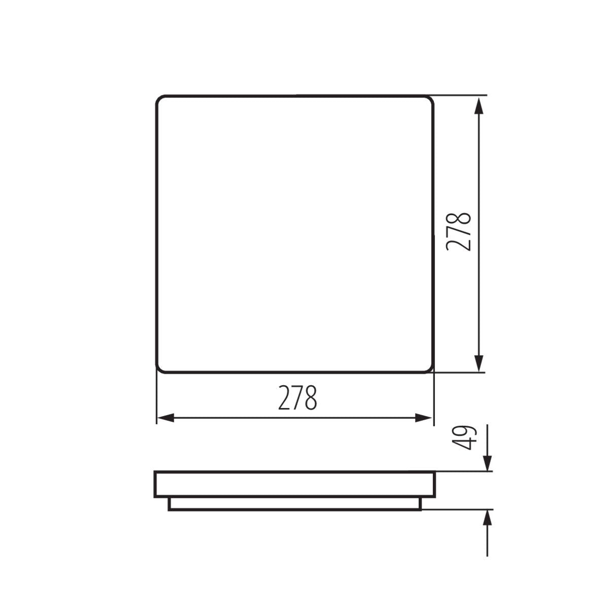 LED ceiling light with motion detection, square, white, neutral white, 18W / IP54 / 230V 