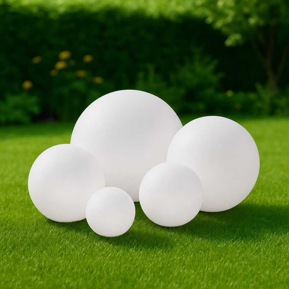 Lampe boule avec piquet Ø23cm-58,5cm aspect pierre naturelle | max.15W IP65 E27 230V | Éclairage de jardin