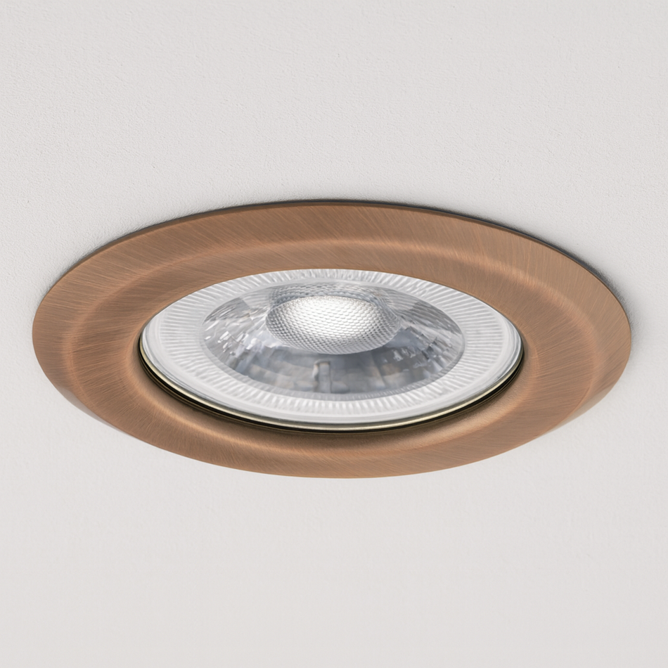 LED Einbaustrahler Kupfer | Schwenkbar oder starr | Ø82–97 mm | IP20 | inkl. GU10 Fassung