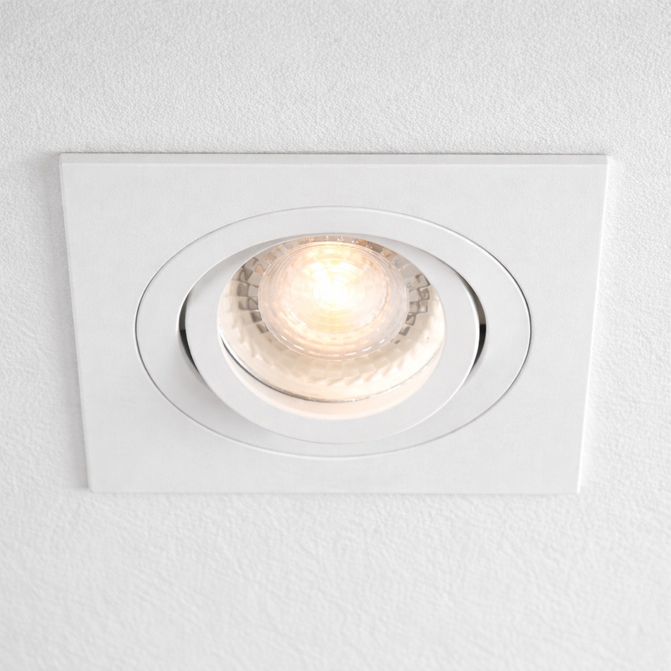 Recessed aluminum spotlight square 90mm x 90mm IP20 GU5.3 GU10 12V 230V 
