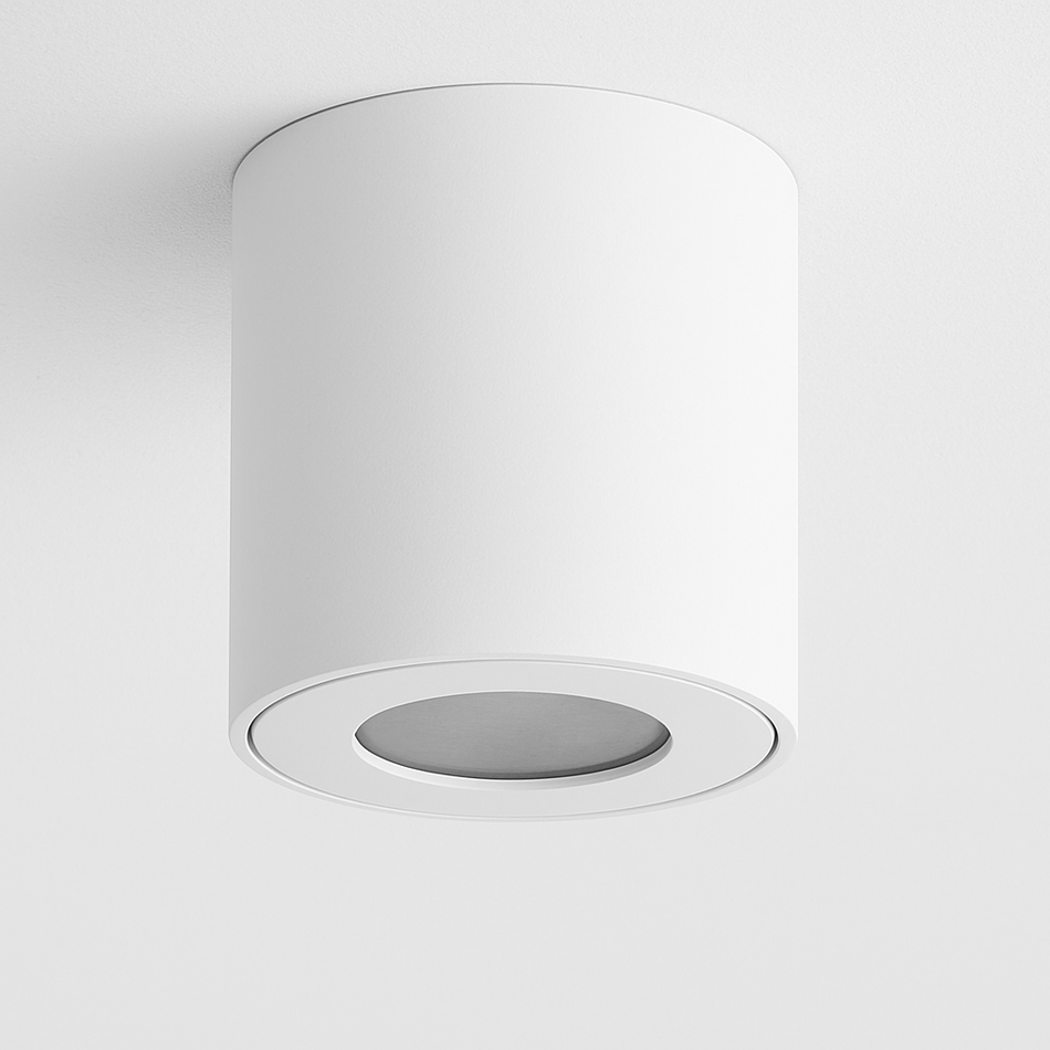 LED Aufbauleuchte für Innen und Außen | Badezimmer | Milano IP44 | Rund | Weiß Matt | GU10 | 230V | Dimmbar