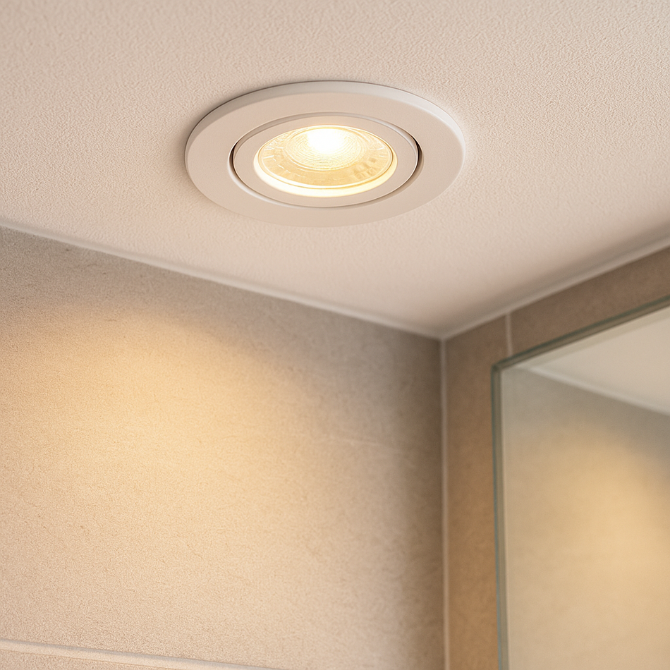 LED Einbaustrahler Aqua IP44 | für Außen & Innen | 3000K 4000K 6000K | Dimmbar | Rund | Weiß | inkl. GU10 Fassung 230V | extra-flach