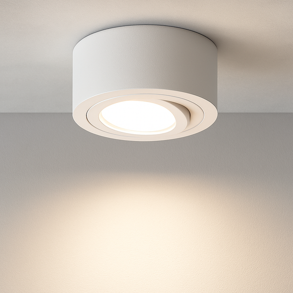 LED Aufbaustrahler Flach Milano Small | Rund Ø90mm | Weiß | inkl. LED 5W 7W Warmweiss Neutralweiss | Aluminium | 230V