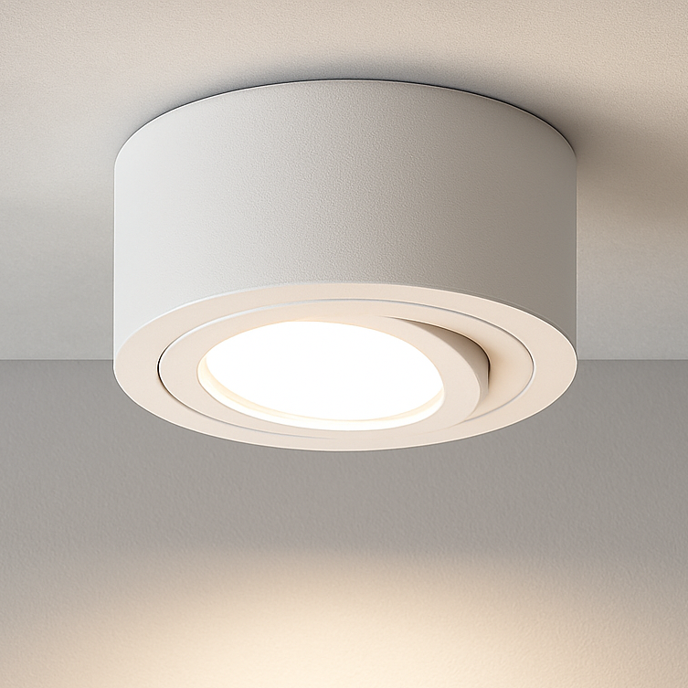 LED Aufbaustrahler Flach Milano Small | Rund Ø80mm | Weiß | inkl. LED 5W 7W Warmweiss Neutralweiss | Aluminium | 230V
