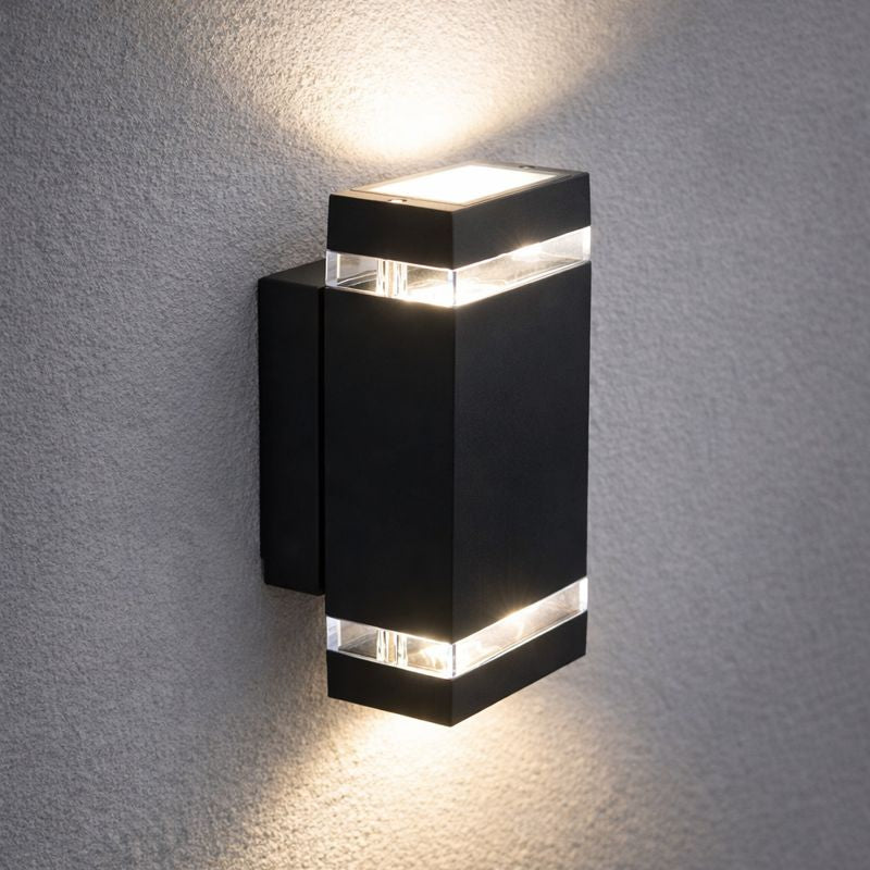 Applique d'extérieur LED up &amp; down en aluminium/verre trempé IP44 230V GU10