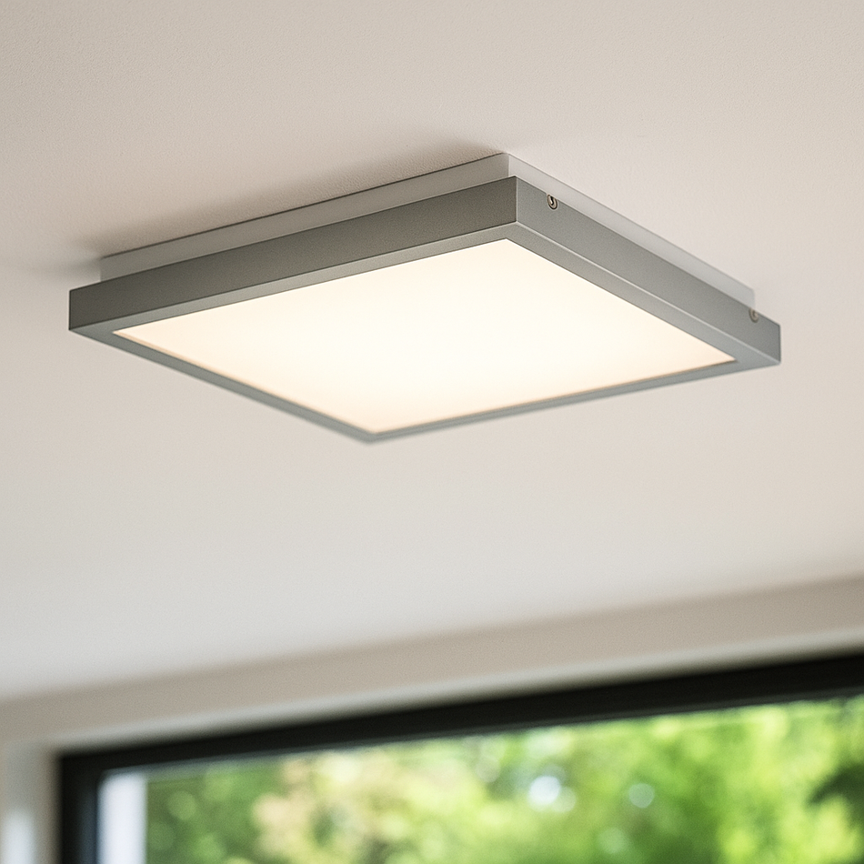 Applique et plafonnier LED carré noir/gris blanc neutre 25W / IP20 / 230V