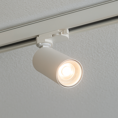 Spot LED Sur Rail 80° Triphasé BLANC Pour Ampoule GU10