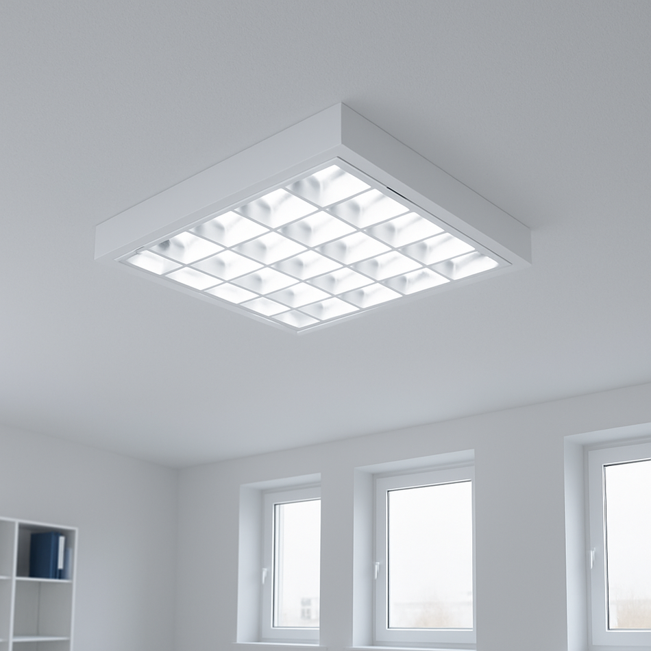 Luminaire à grille en saillie NOTUS EVG 418 NT EVG blanc G13 T8 IP20 230V 