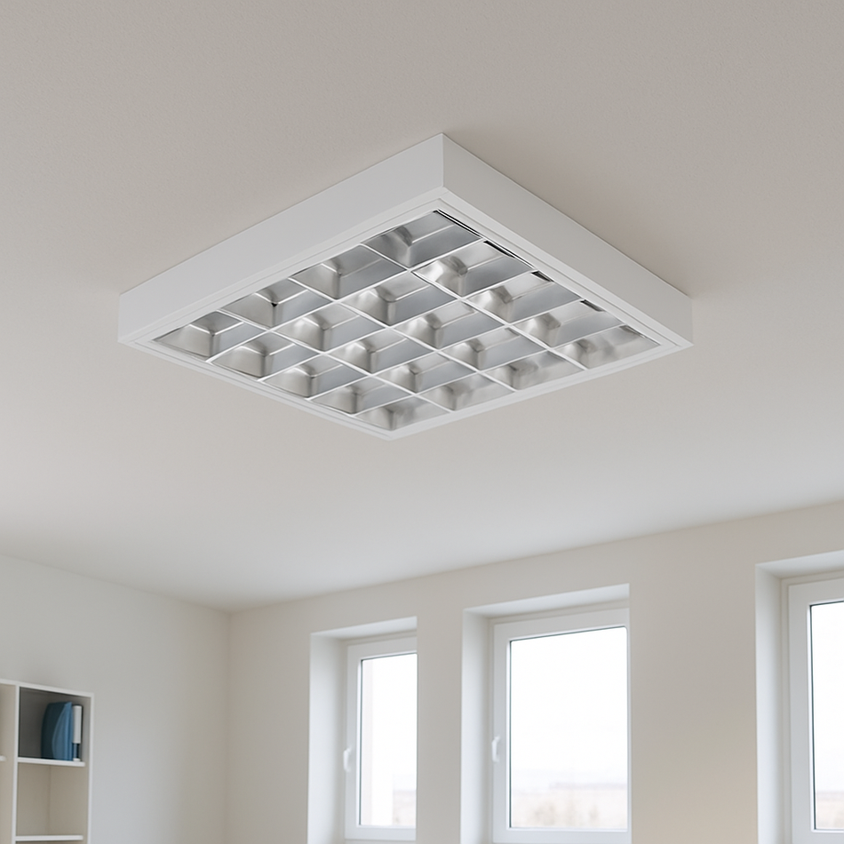 Luminaire à grille en saillie NOTUS EVG 418 NT EVG blanc G13 T8 IP20 230V 