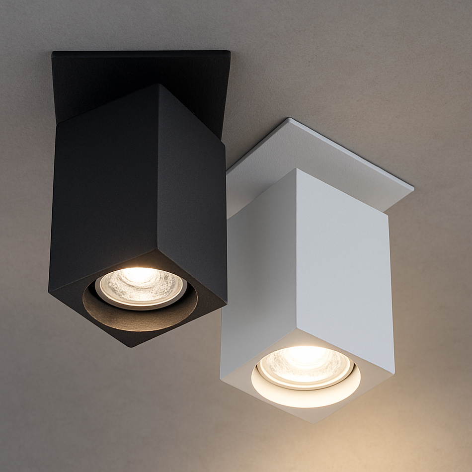 Spot encastré LED | Carré | Aluminium | 80 mm x 80 mm | IP20 | GU10 | 230V 