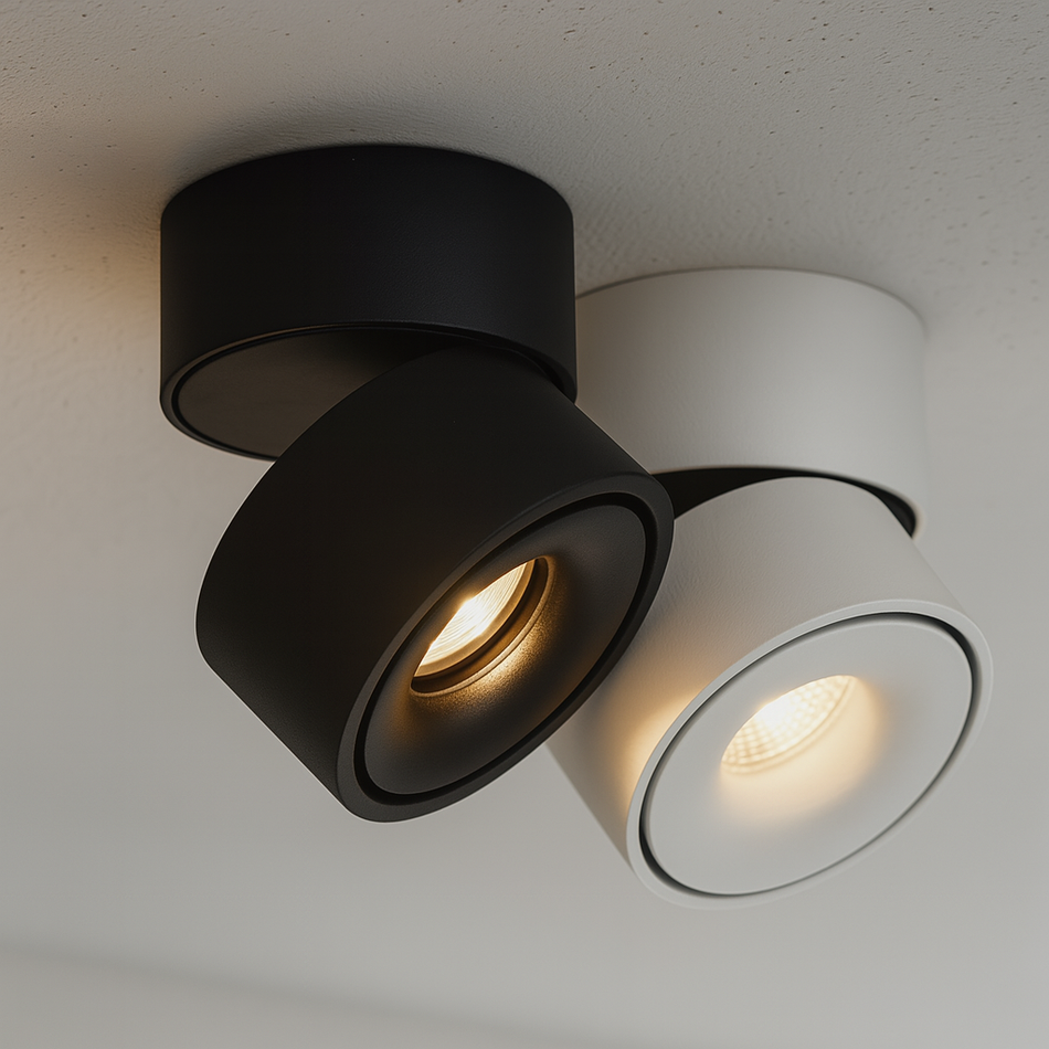 Deckenleuchte Aufbaustrahler MONACO MINI Dimmbar mit PHILIPS Dioden Schwarz / Weiß 9W IP20 230V