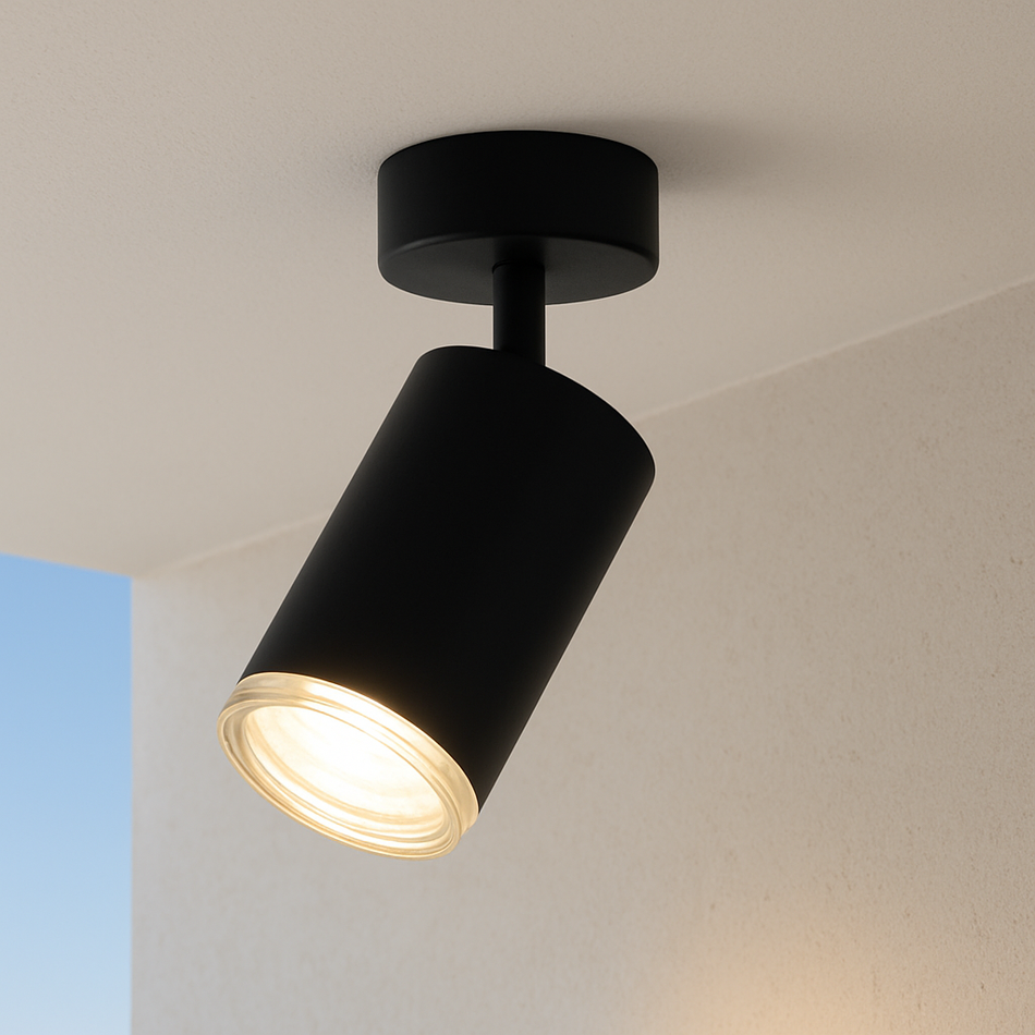 LED-Wand- & Deckenstrahler GU10 | IP44 | Schwarz | Schwenkbar | Modernes Design