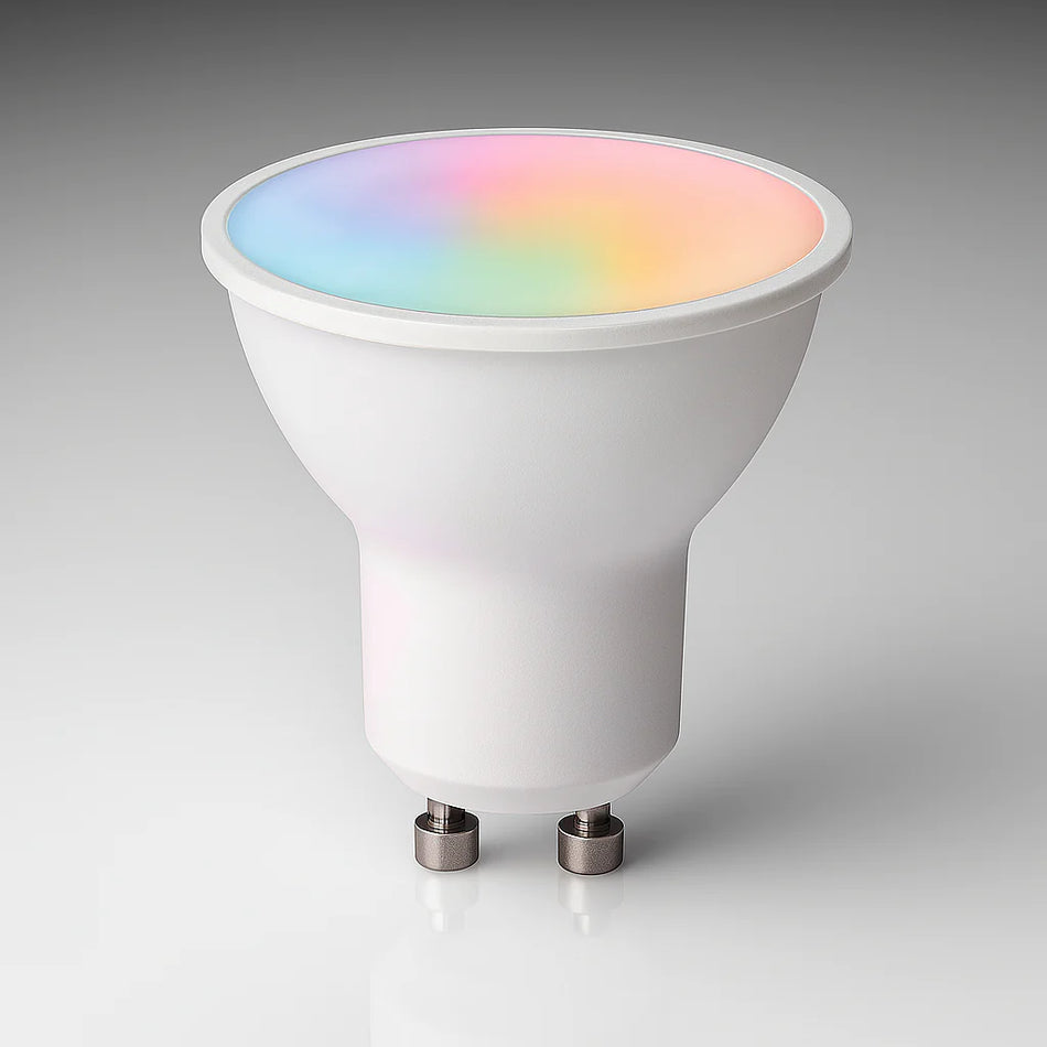 LED GU10 5W Smart Leuchtmittel – RGB + CCT, dimmbar, WLAN (TUYA), 450 lm – kompatibel mit Alexa & Google Home