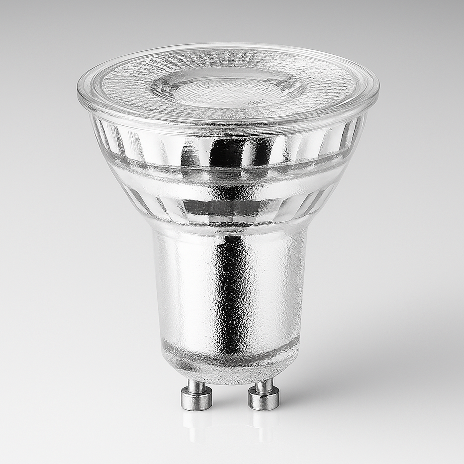 Source lumineuse LED 6W = 50W 580lm 3000K blanc chaud 38° GU10 en verre