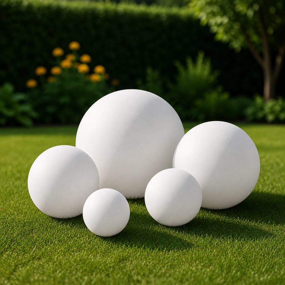 Lampe boule avec piquet Ø23cm-58,5cm aspect pierre naturelle | max.15W IP65 E27 230V | Éclairage de jardin