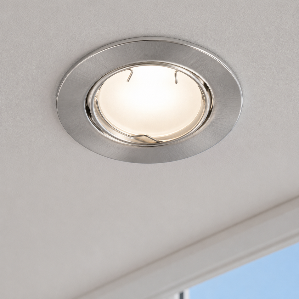 LED Einbaustrahler Decoro | rund, schwenkbar | Weiß, Schwarz, Chrom, Matt-Chrom, Antik-Messing | inkl. GU10 Fassung | 230V