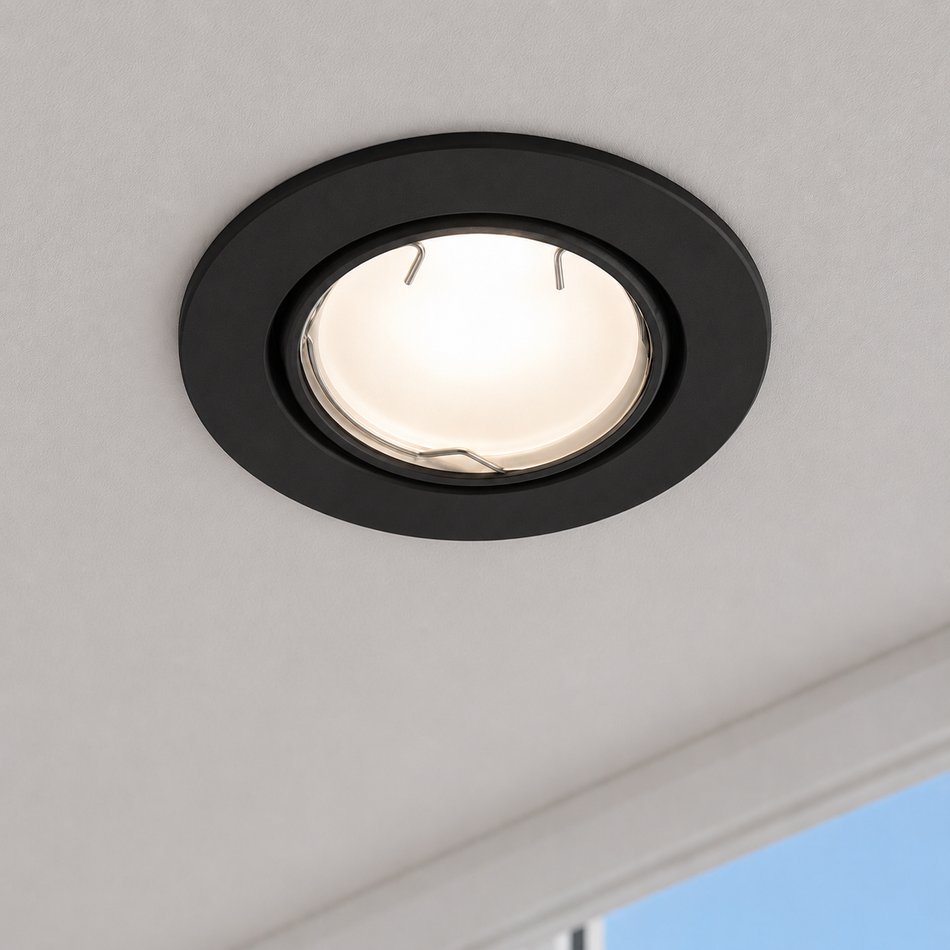 LED Einbaustrahler Decoro | rund, schwenkbar | Weiß, Schwarz, Chrom, Matt-Chrom, Antik-Messing | inkl. GU10 Fassung | 230V