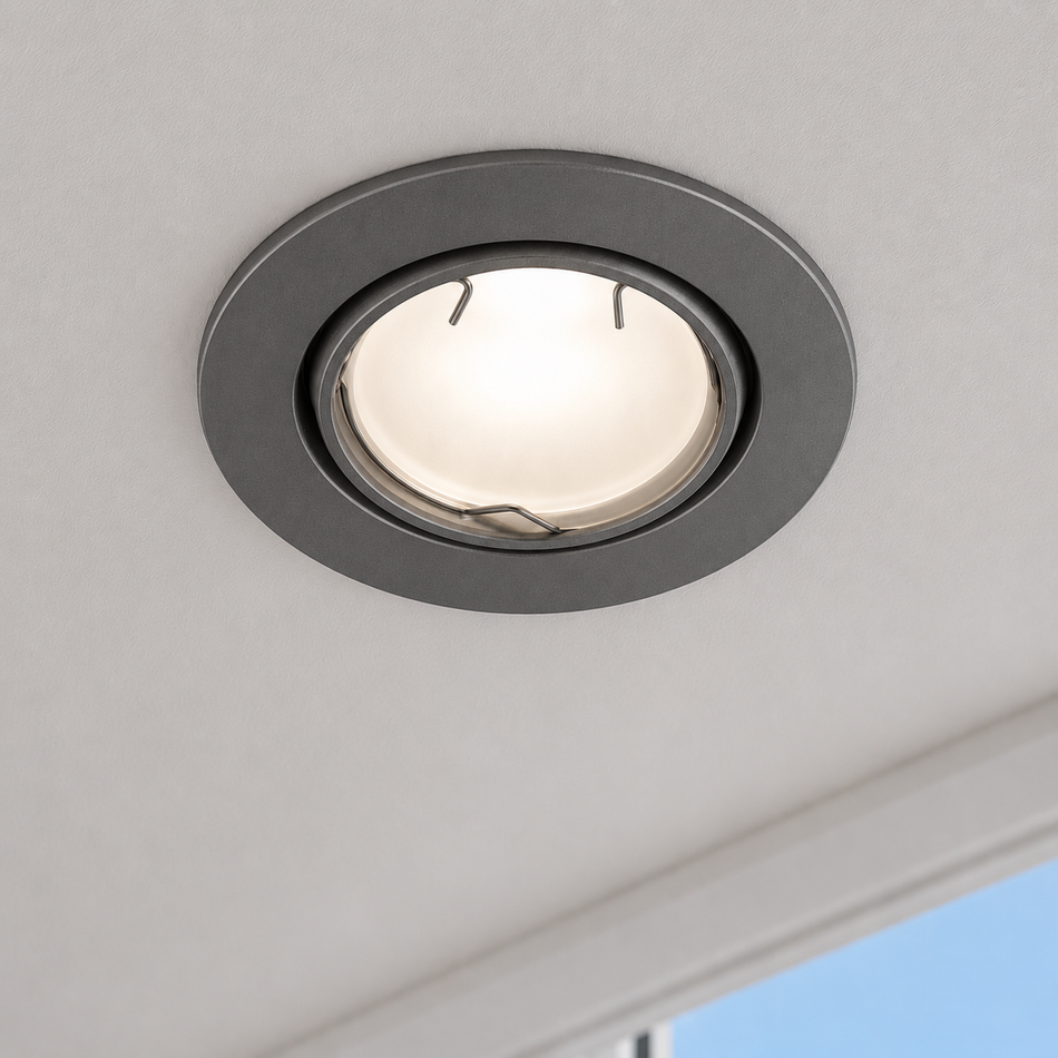 LED Einbaustrahler Decoro | rund, schwenkbar | Weiß, Schwarz, Chrom, Matt-Chrom, Antik-Messing | inkl. GU10 Fassung | 230V