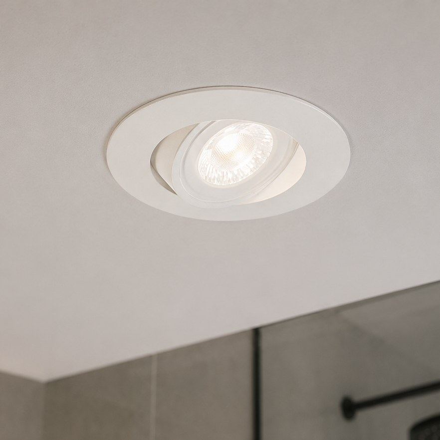 LED Einbaustrahler Extra Flach 4,8W IP44 Schwarz Weiß Schwenkbar CCT 230V