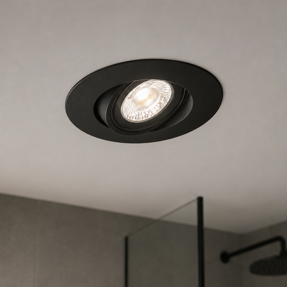 LED Einbaustrahler Extra Flach 4,8W IP44 Schwarz Weiß Schwenkbar CCT 230V