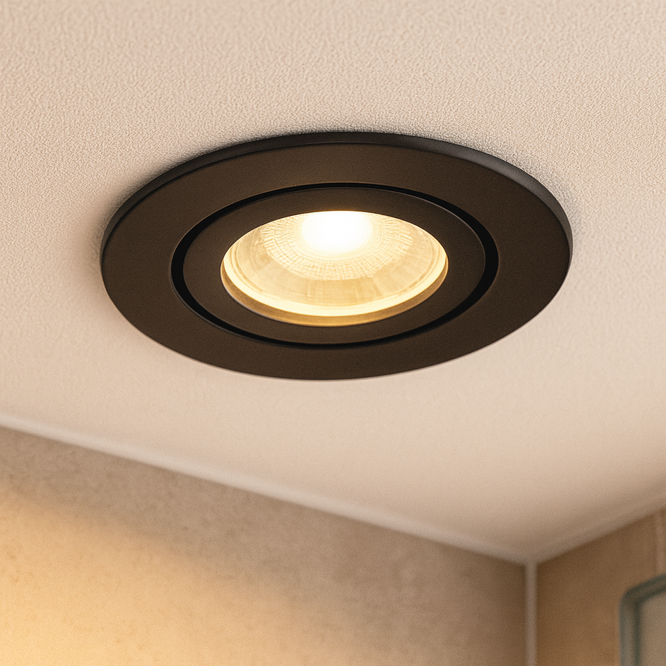 LED Einbaustrahler 9605M | aus Aluminium für Außen & Innen | Rund Eckig | Weiß Schwarz Matt | IP44 | inkl. GU10 Fassung | 230V | Dimmbar | 3000K 4000K 6000K | extra-flach
