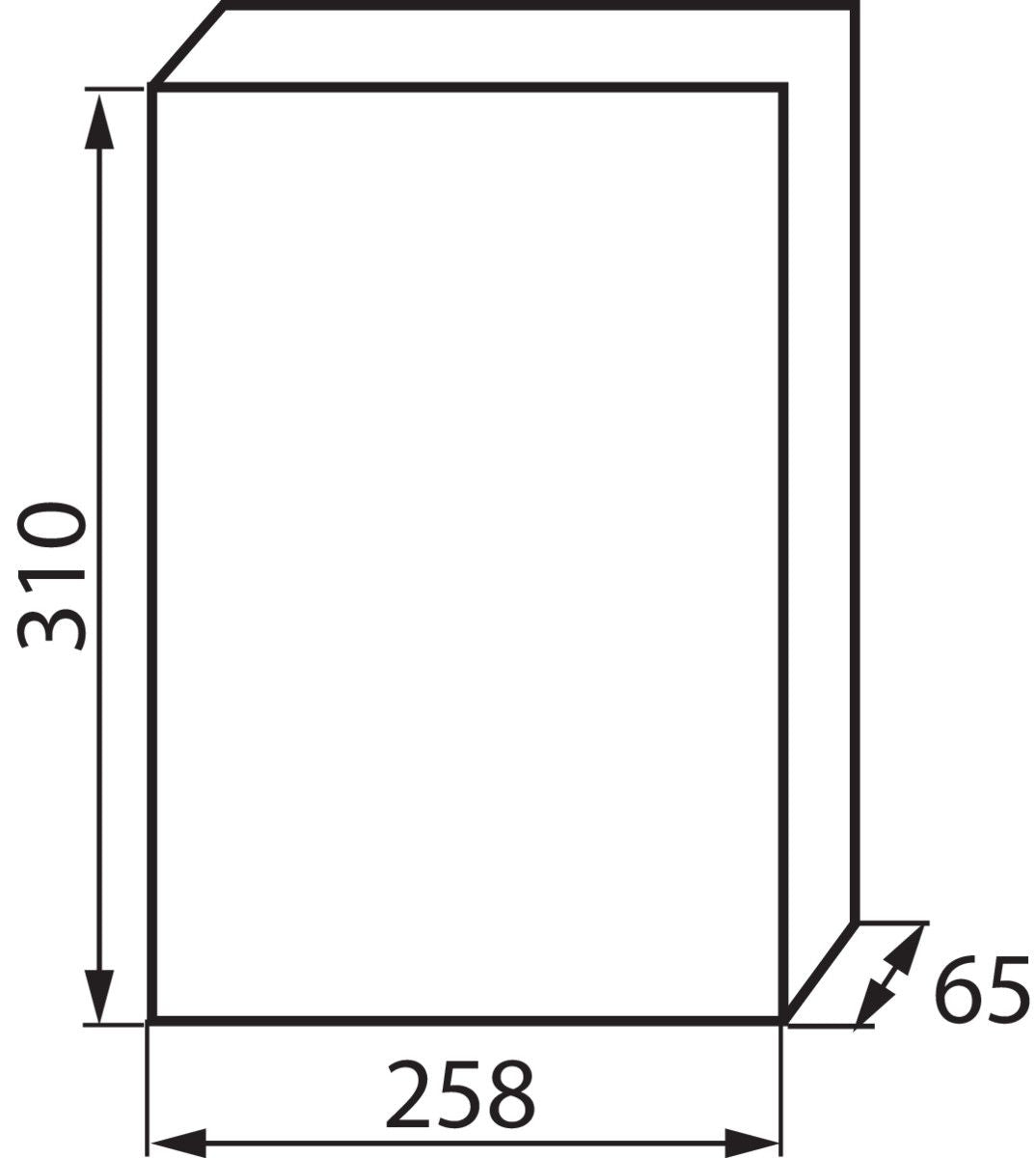 Verteilerkasten / Sicherungskasten / Stromverteiler, 2-reihig, 310 x 258 x 65, IP40, 230/400V