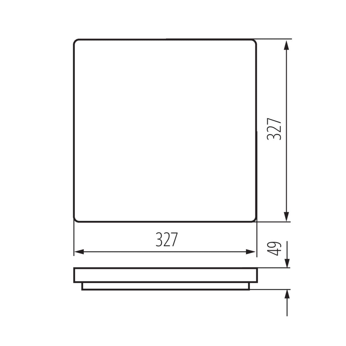 Deckenleuchte Eckig Innen & Außen 33cm x 33cm Weiß 24W Warmweiss oder Neutralweiss IP54 230V