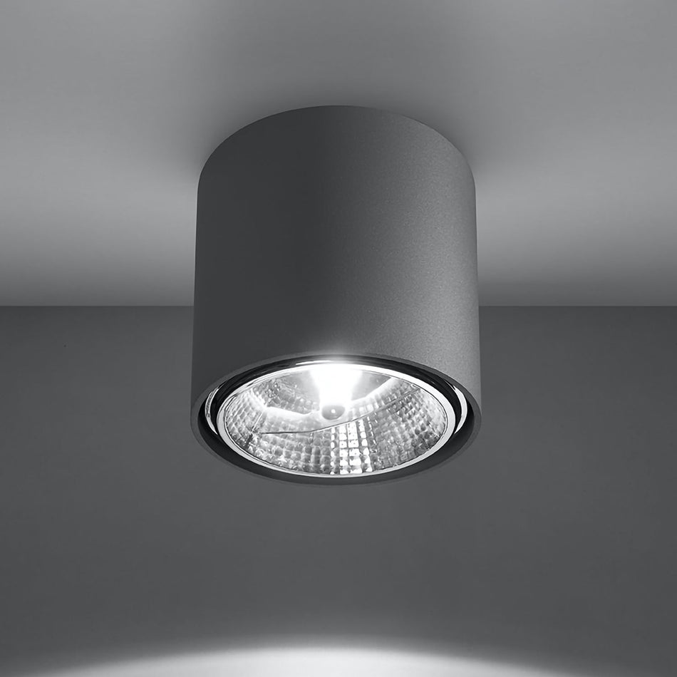 Aufbauleuchte aus Aluminium Grau Rund IP20 GU10 ES111 230V