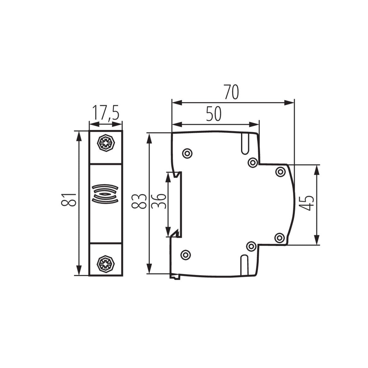 Modulare Türklingel für TH35 KDOB Schiene 1P 78dB, weiß / IP20 / 230V