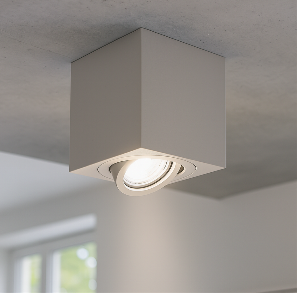 LED Aufbauleuchte Milano | Eckig | Schwenkbar | Weiß | GU10 | 230V | Innenbeleuchtung | Dimmbar