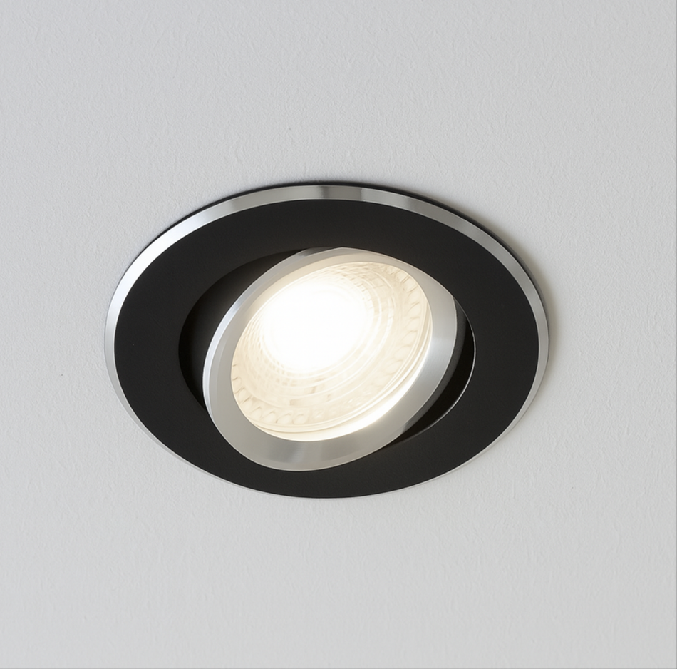 LED Einbaustrahler | Rund | Aluminium | Ø82mm | IP20 | GU5.3  ink. GU10 Fassung | 12V 230V | extra-flach | dimmbar