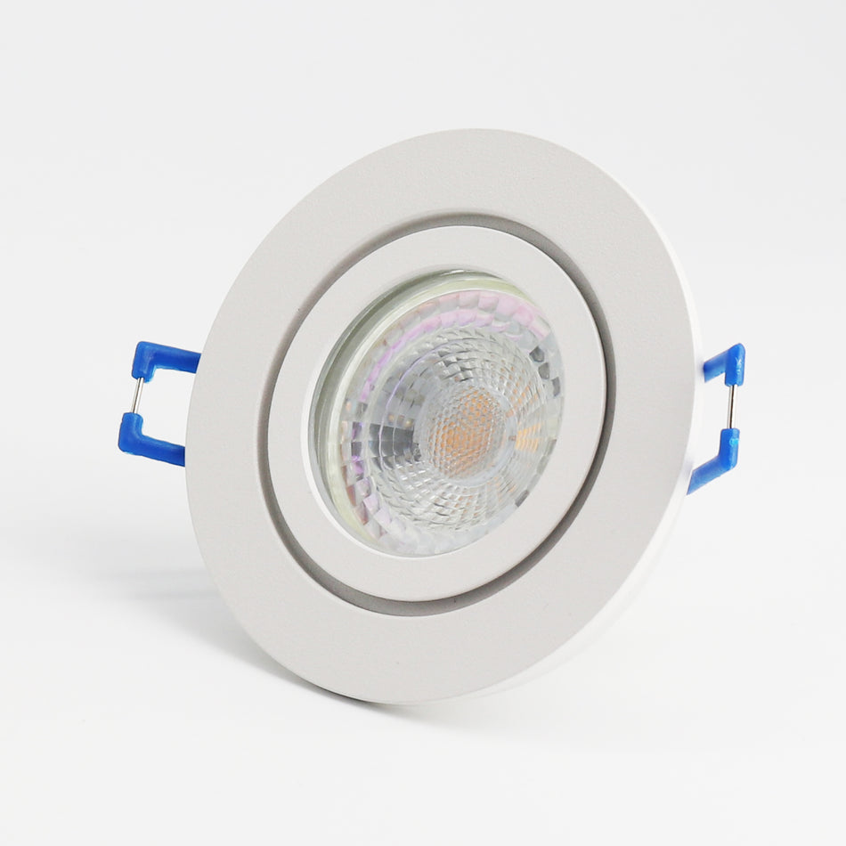 LED Einbaustrahler Aqua IP44 | für Außen & Innen | 7W Warmweiß | Dimmbar | Rund | Weiß | GU10 230V