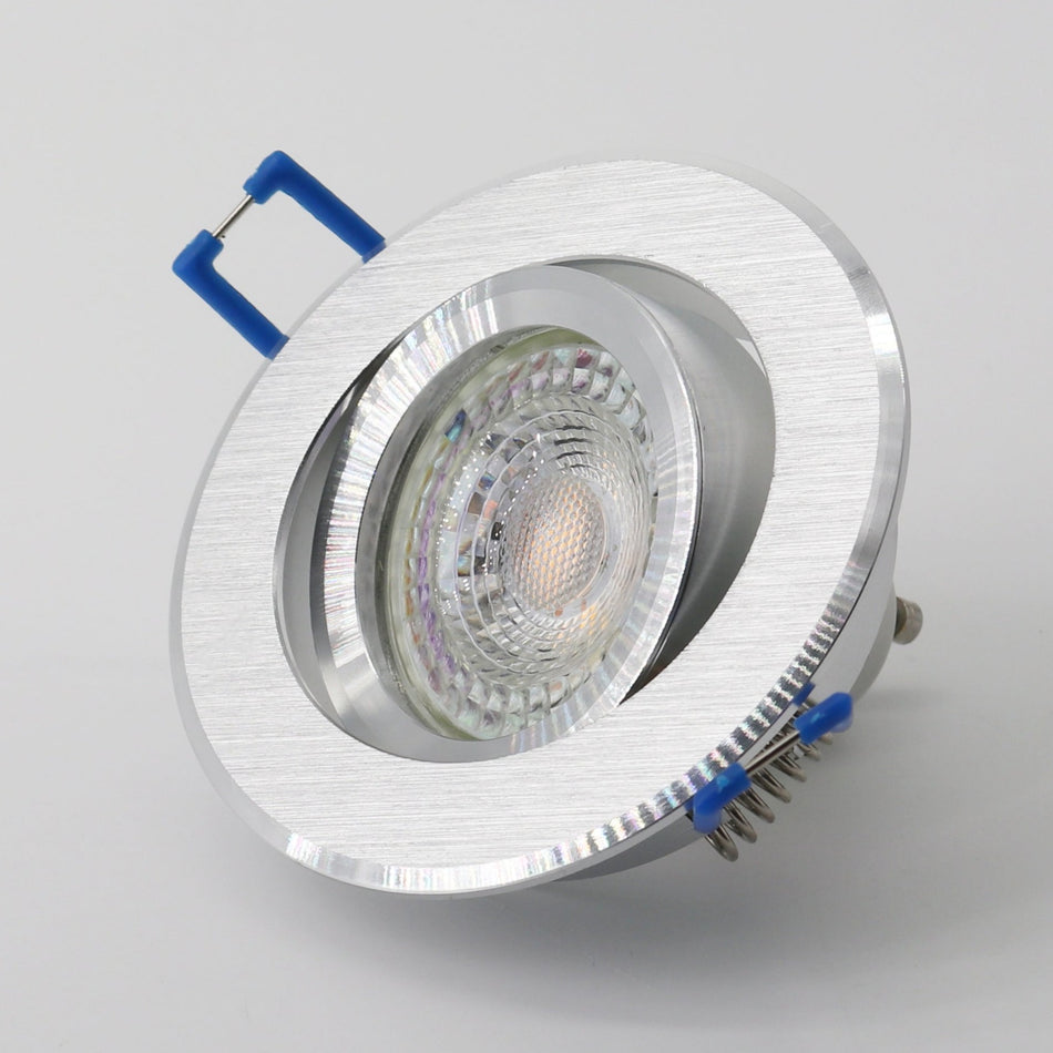 LED Einbaustrahler STAR-R 6.2W Dimmbar Rund Alu-Silber-Gebürstet GU10 230V