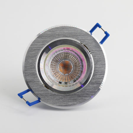 LED Einbaustrahler STAR-R 6.2W Dimmbar Rund Alu-Silber-Gebürstet GU10 230V