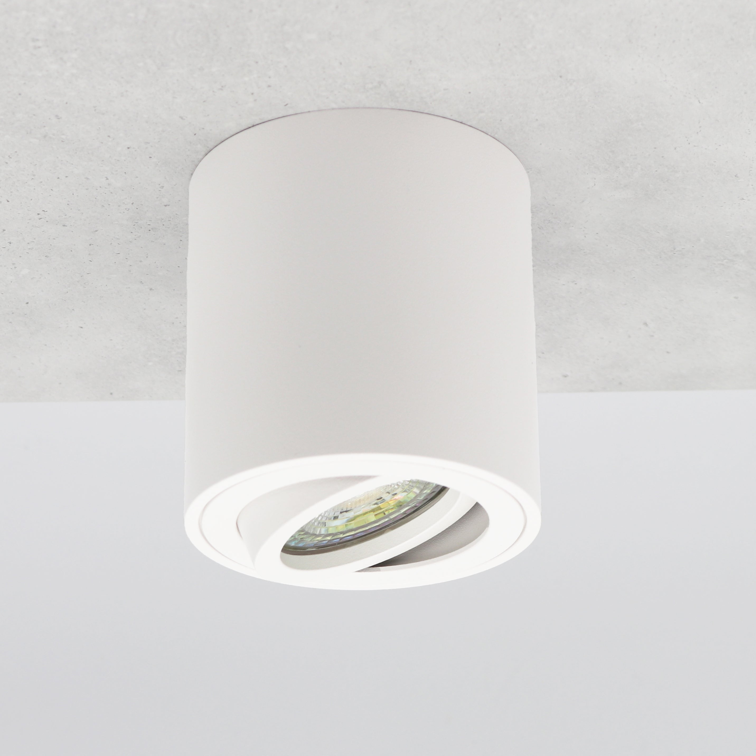 LED Aufbaustrahler Milano | Rund | Aluminium | Weiß-Matt | 6W | Warmweiß | Dimmbar | IP20 | GU10 | 230V