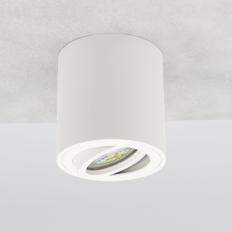 LED Aufbaustrahler Milano | Rund | Aluminium | Weiß-Matt | 6W | Warmweiß | IP20 | GU10 | 230V