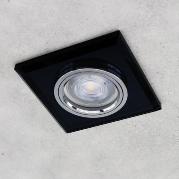 LED Einbaustrahler Extra-Flach Eckig CRISTAL 5W Warmweiß Eckig Schwarz 230V