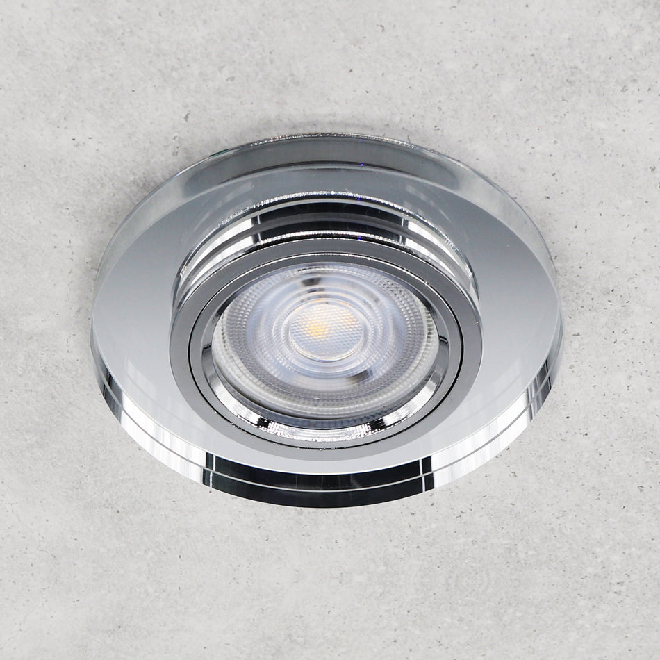 LED Einbaustrahler Extra-Flach Rund CRISTAL 5W Warmweiß Rund Klar 230V