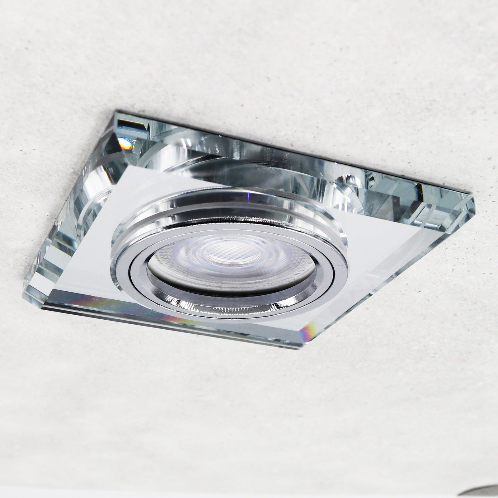 LED Einbaustrahler Extra-Flach Eckig CRISTAL 5W Warmweiß Dimmbar Eckig Klar 230V