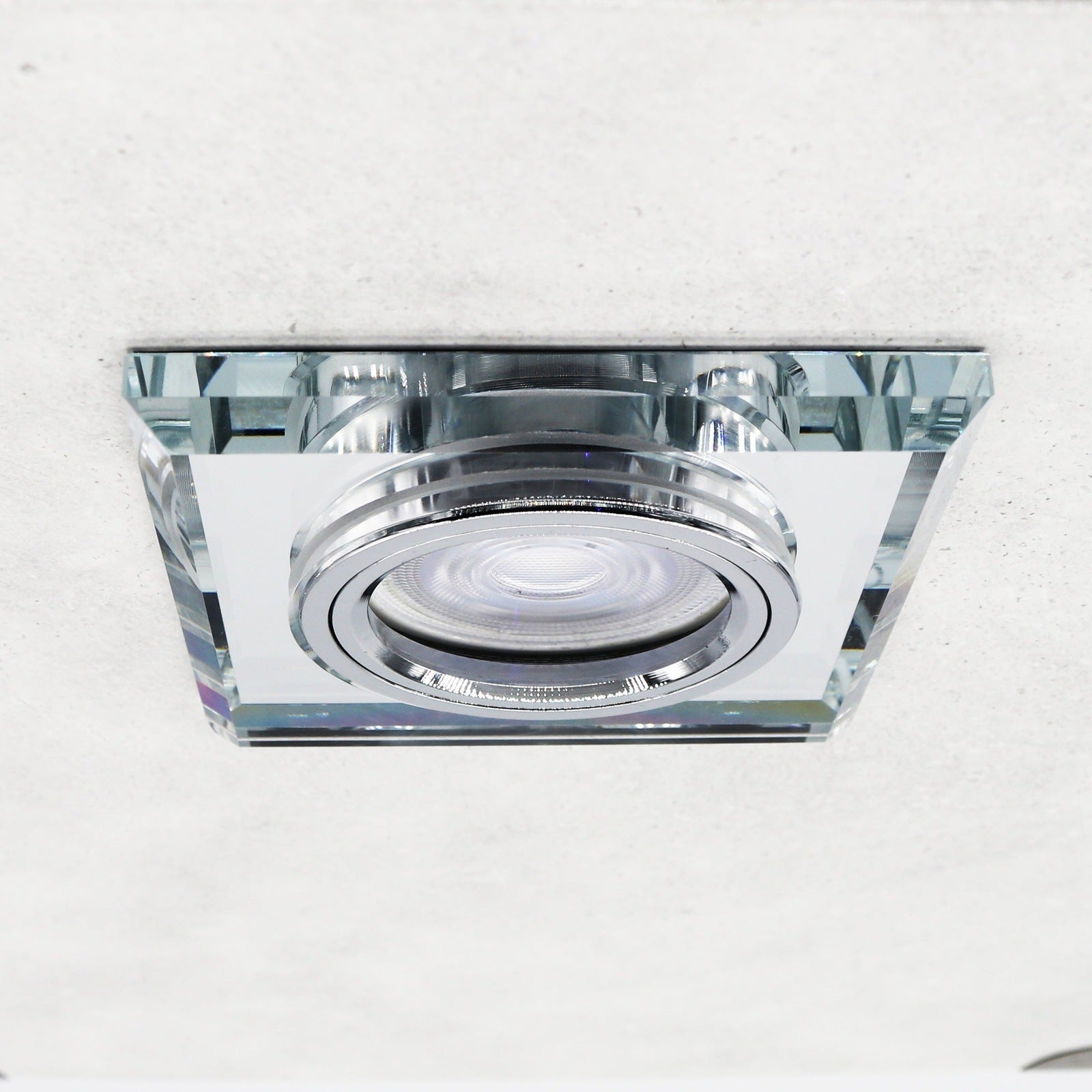 LED Einbaustrahler Extra-Flach Eckig CRISTAL 5W Warmweiß Dimmbar Eckig Klar 230V